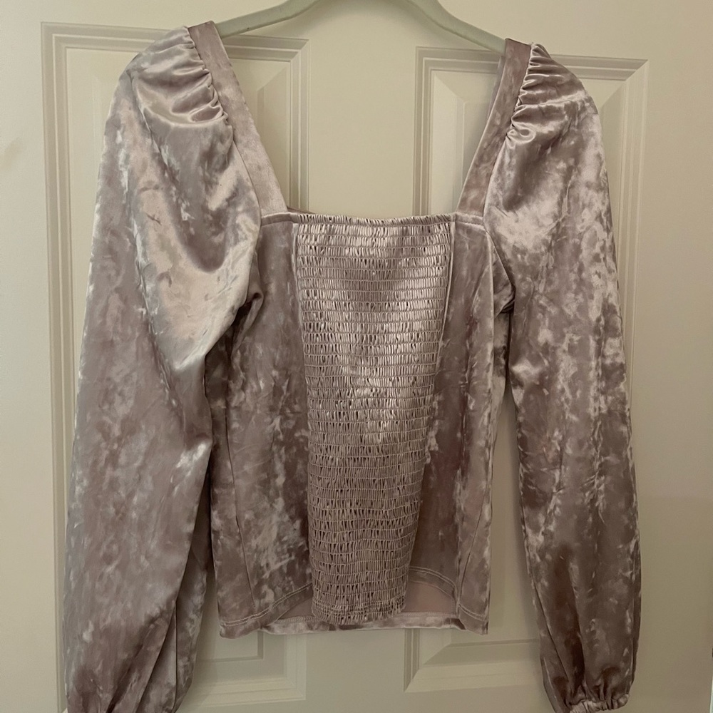 Anthropologie Jessima Velvet Square Neck Top